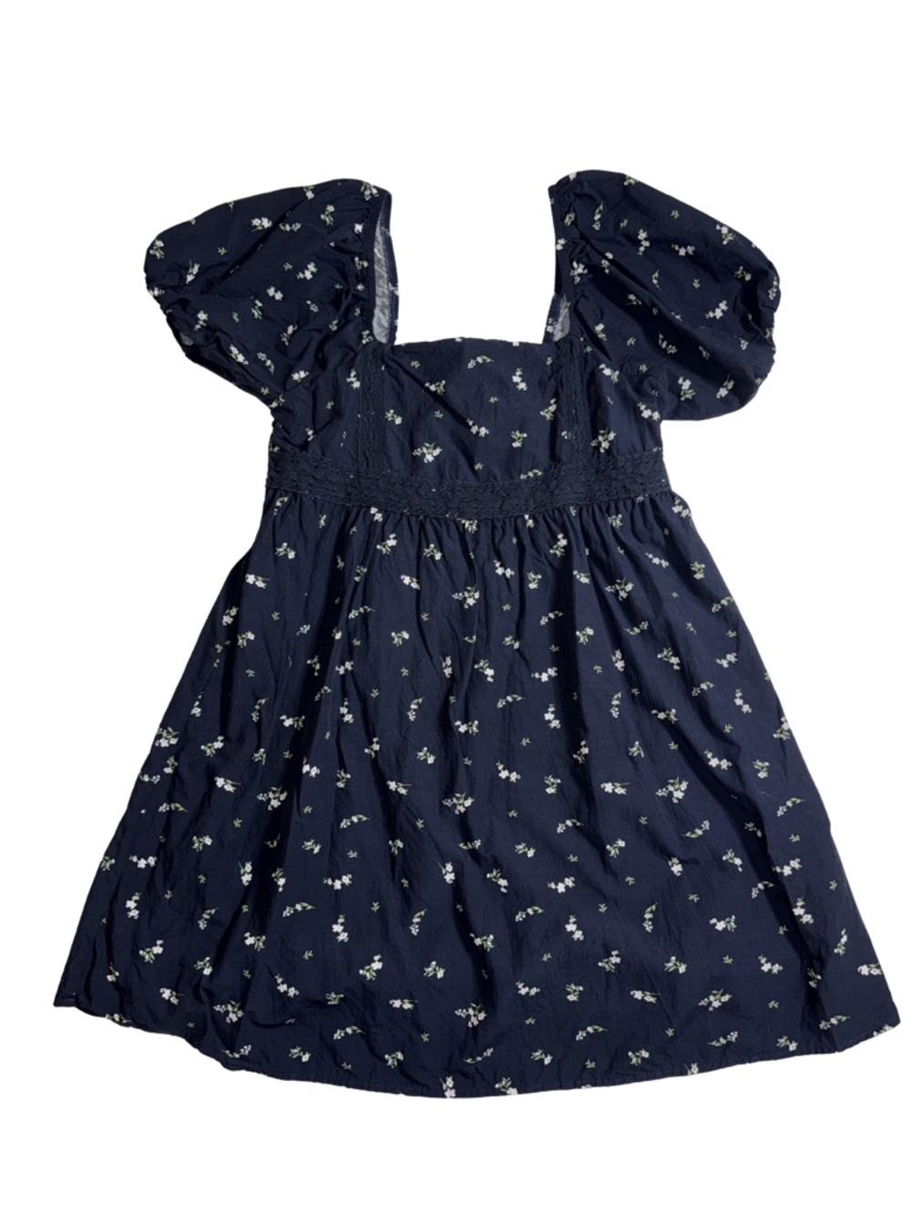 Blue Floral Babydoll Dress